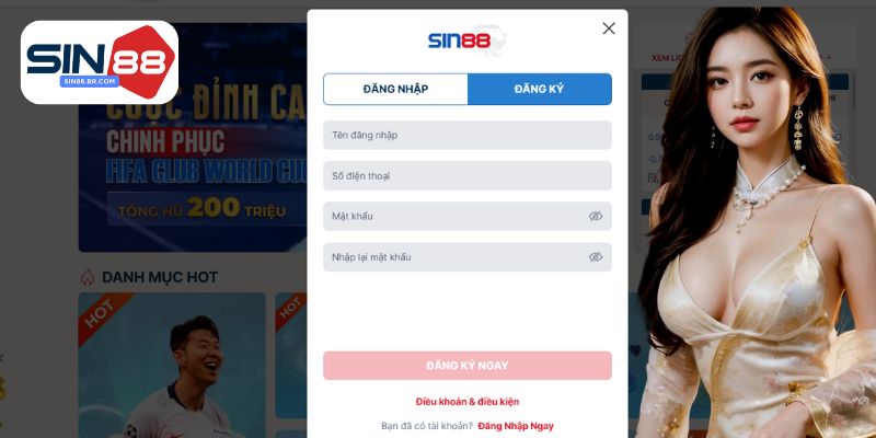 Cách đăng ký tài khoản SIN88 nhanh chóng và dễ dàng nhất